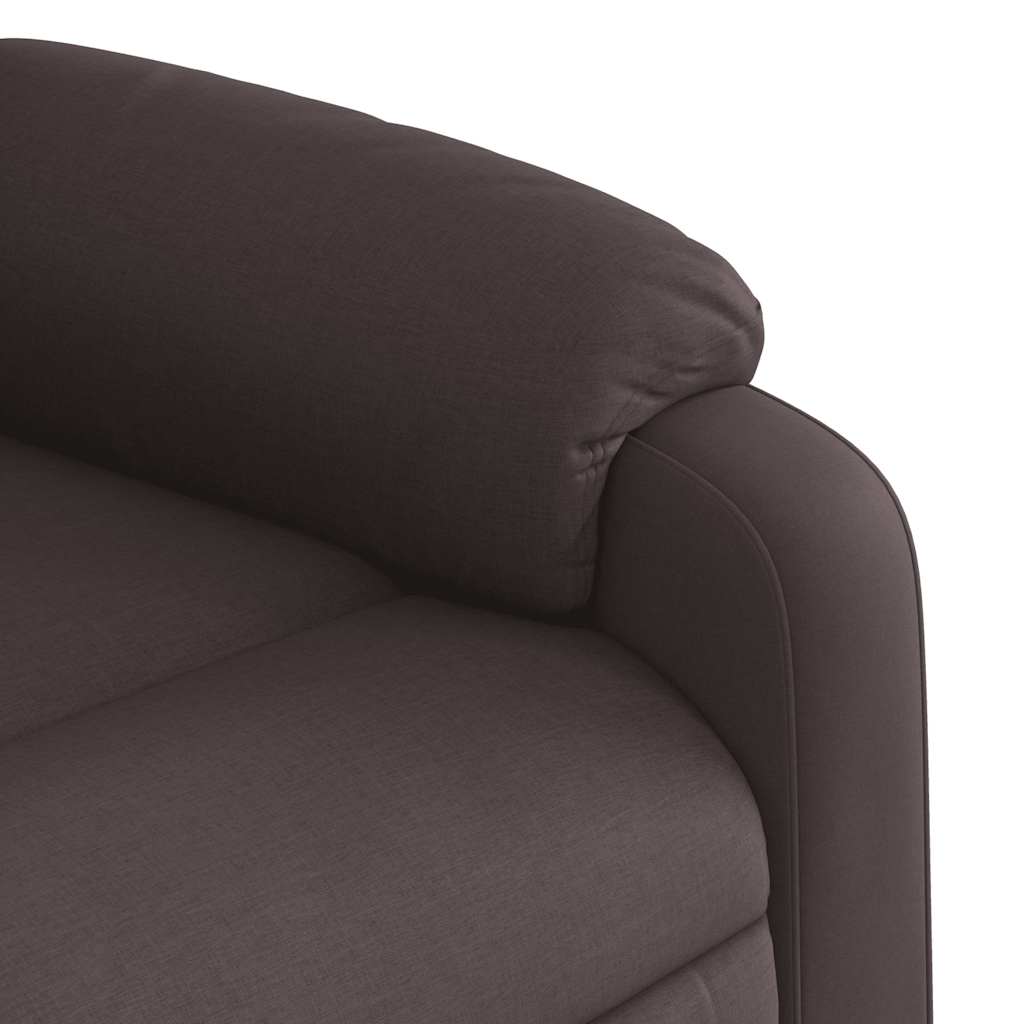 Poltrona de massagens reclinável tecido castanho-escuro
