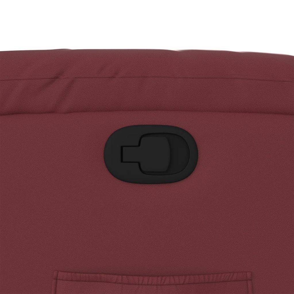 Poltrona reclinável couro artificial vermelho tinto