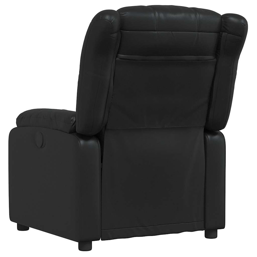 Poltrona de massagens reclinável couro artificial preto