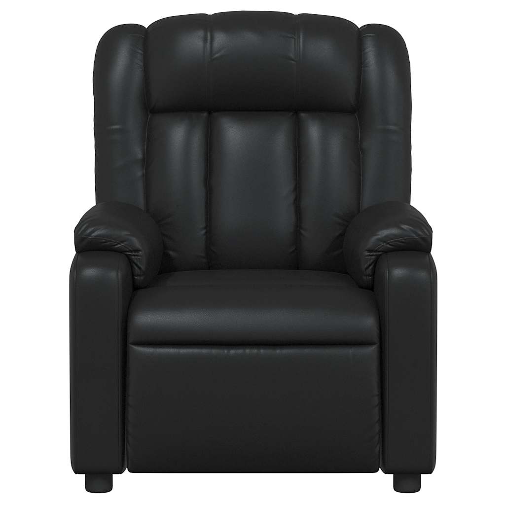 Poltrona de massagens reclinável couro artificial preto