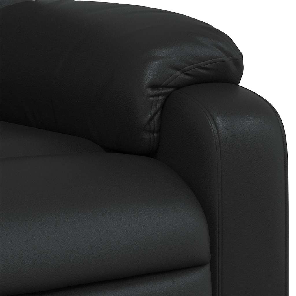 Poltrona de massagens reclinável couro artificial preto