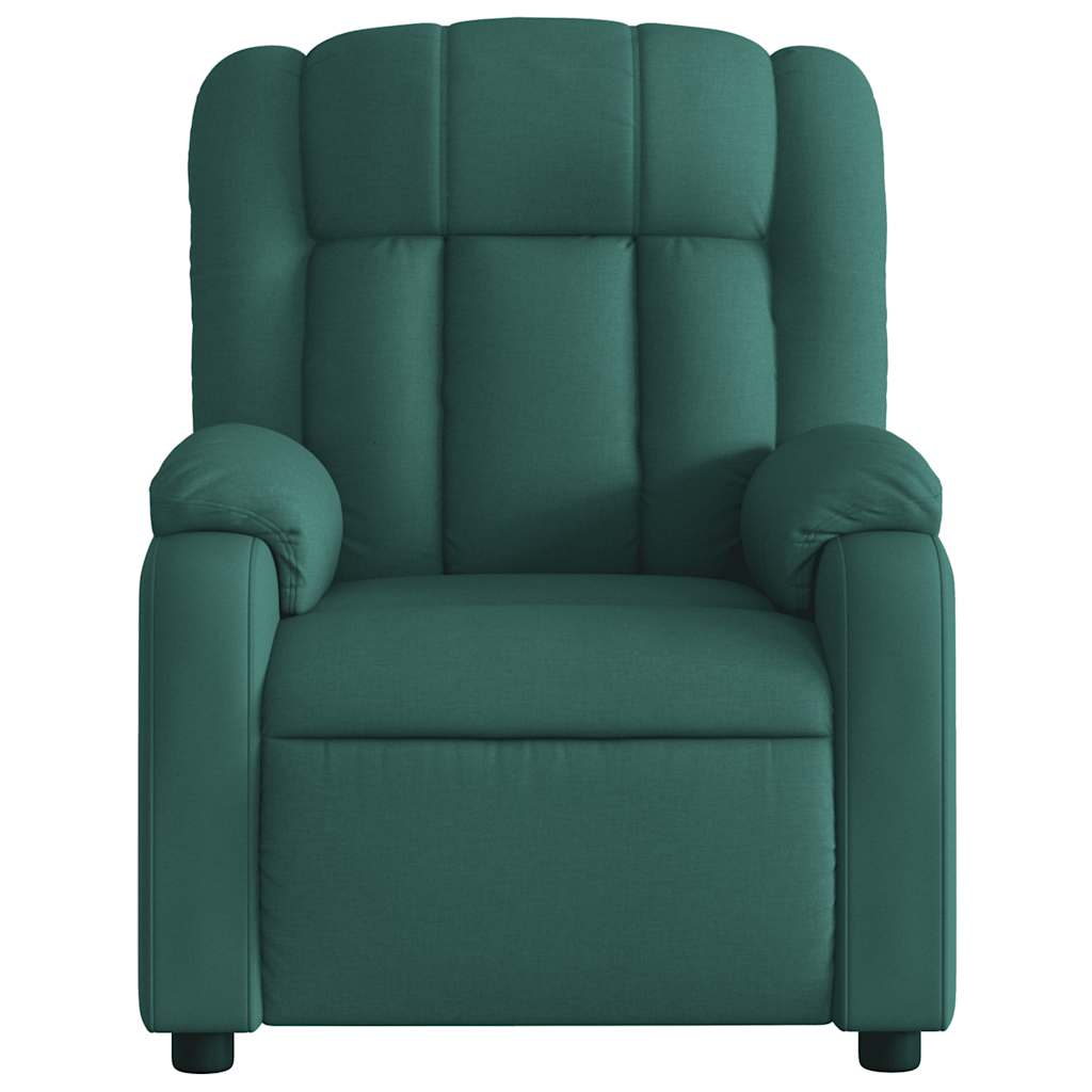 Poltrona de massagens reclinável tecido verde-escuro