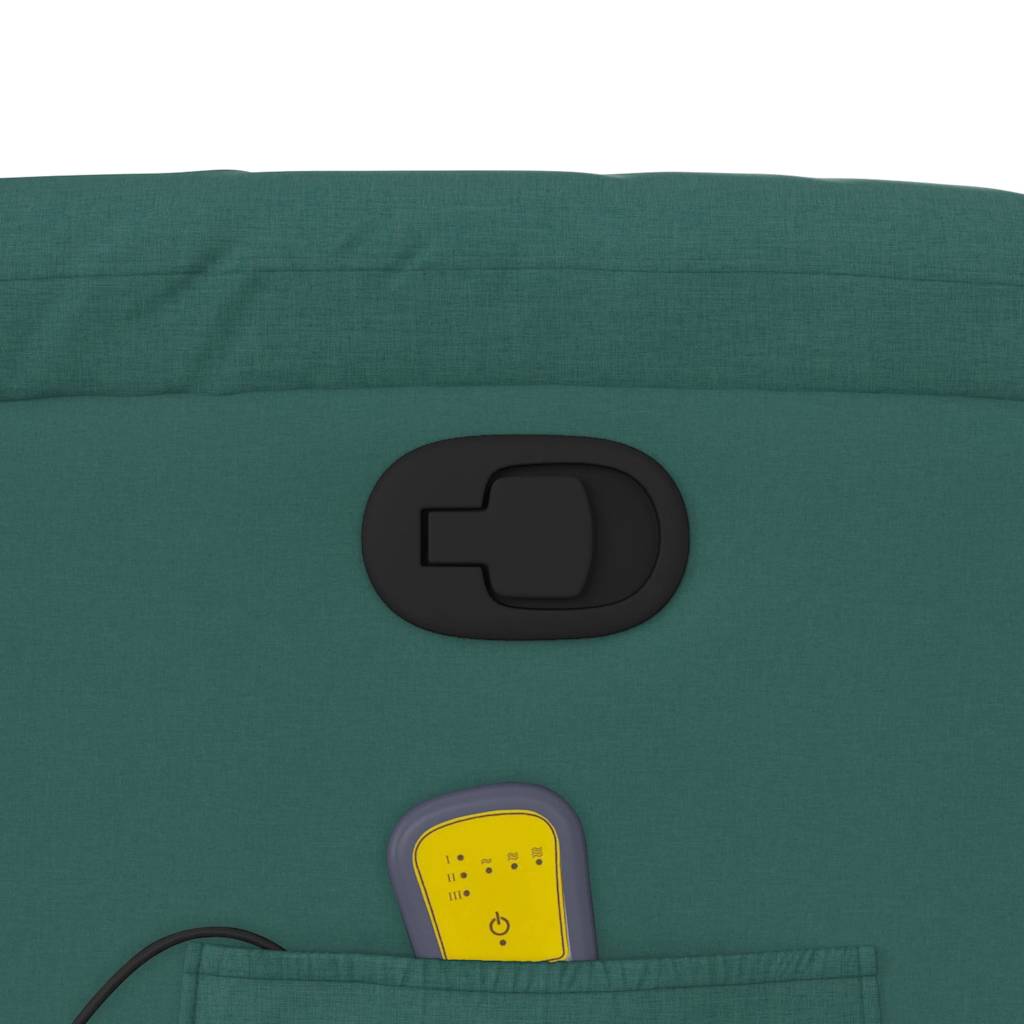 Poltrona de massagens reclinável tecido verde-escuro