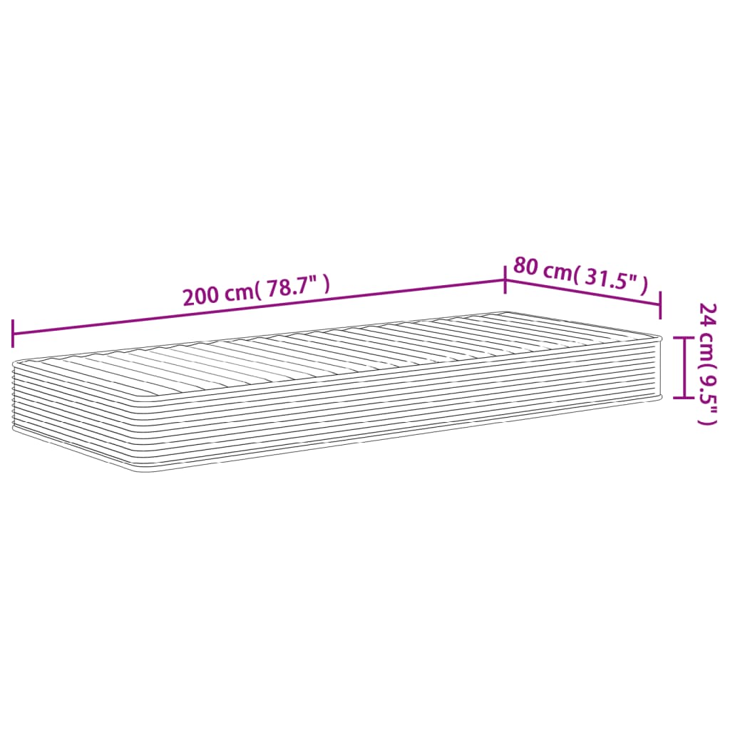 Colchão de espuma médio suave 80x200 cm