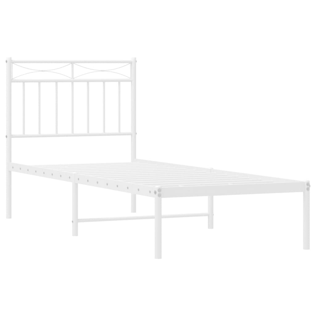 Estrutura de cama sem colchão com cabeceira 75x190 cm branco