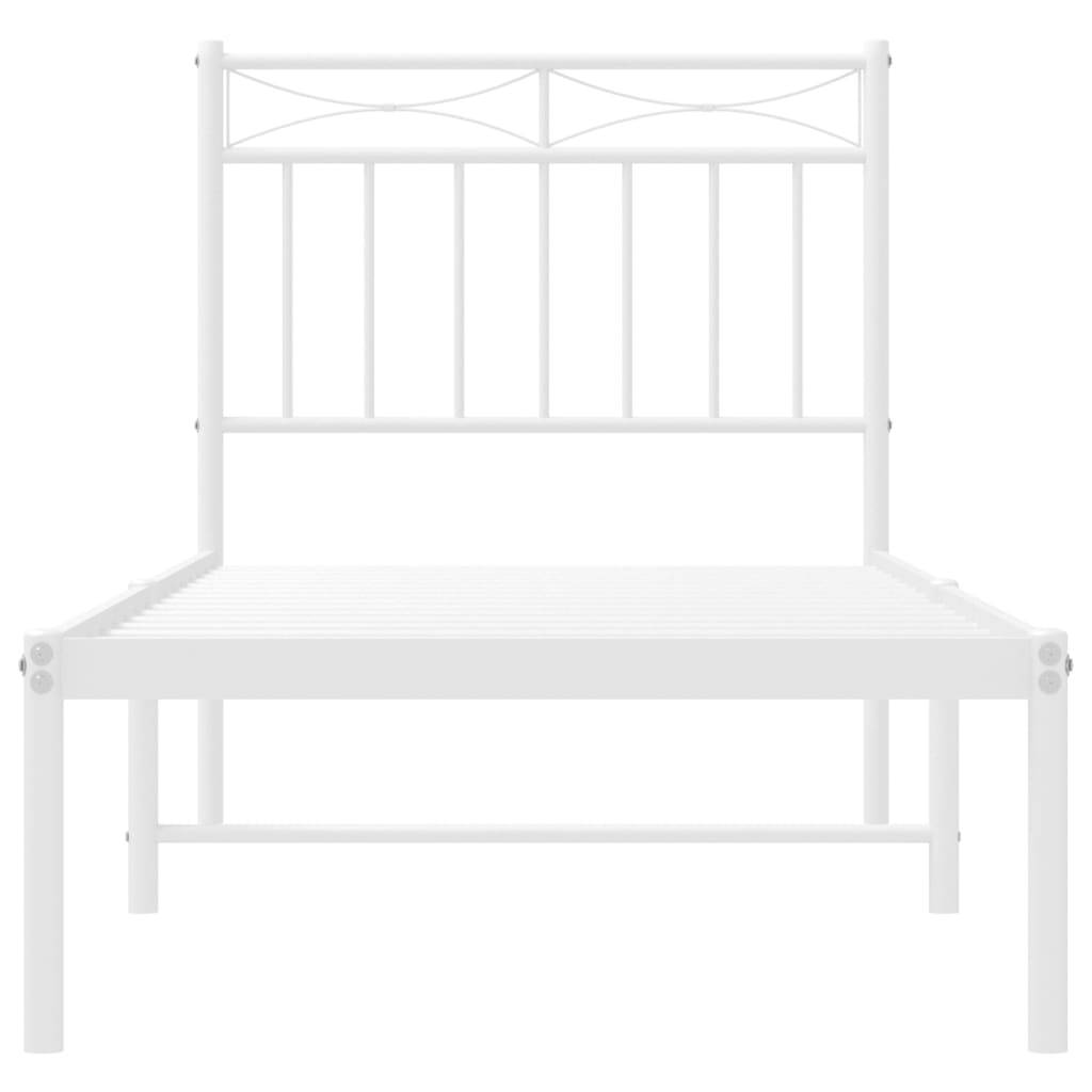 Estrutura de cama sem colchão com cabeceira 75x190 cm branco