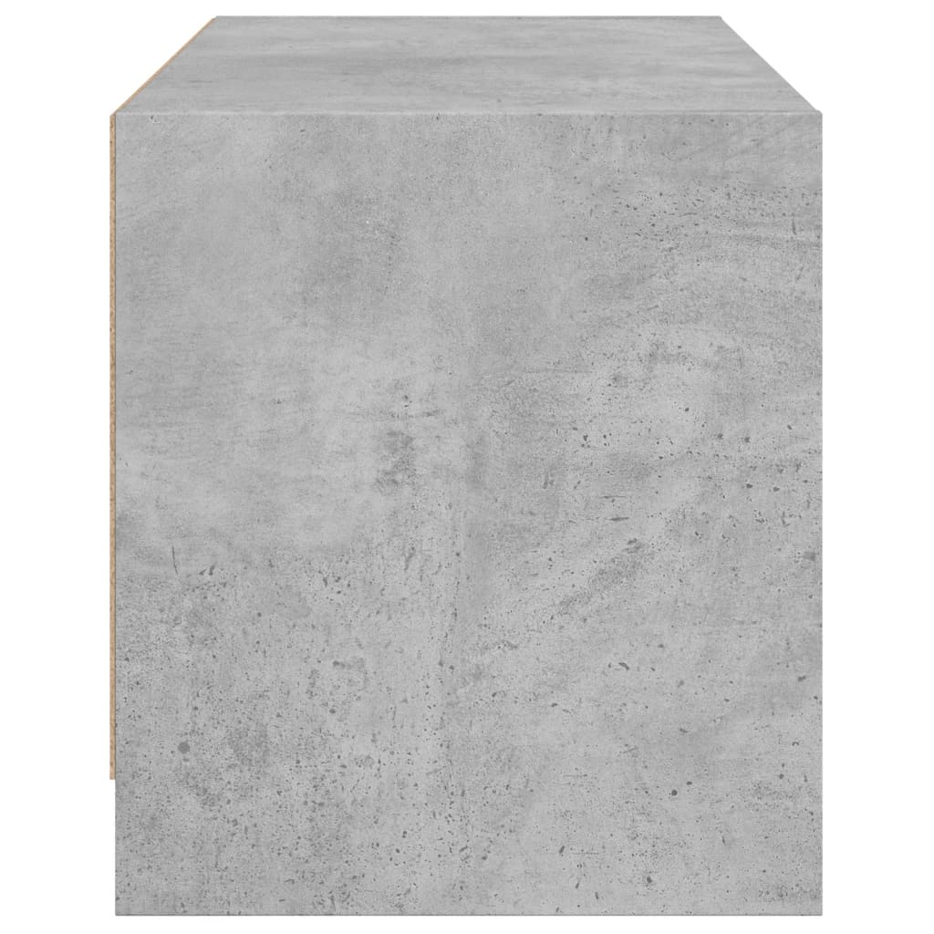 Móvel de TV c/ portas de vidro 68x37x42 cm cinza cimento
