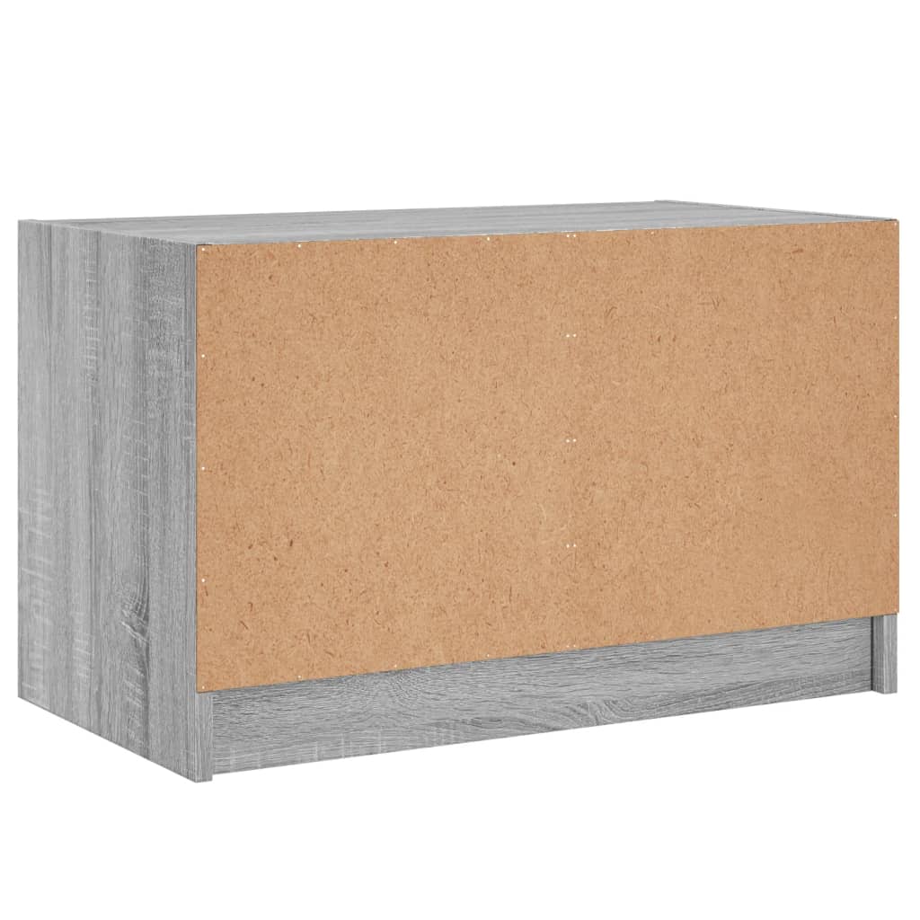 Móvel de TV c/ portas de vidro 68x37x42 cm cinza sonoma