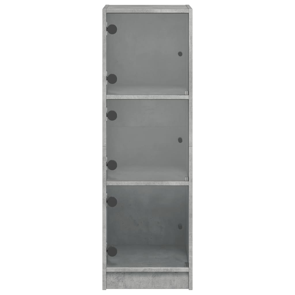 Aparador alto c/ portas de vidro 35x37x109 cm cinzento cimento