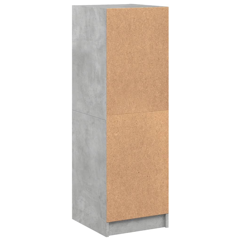 Aparador alto c/ portas de vidro 35x37x109 cm cinzento cimento