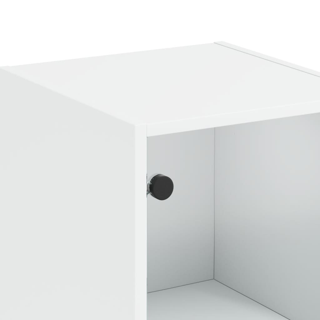 Aparador alto c/ portas de vidro 35x37x142 cm branco