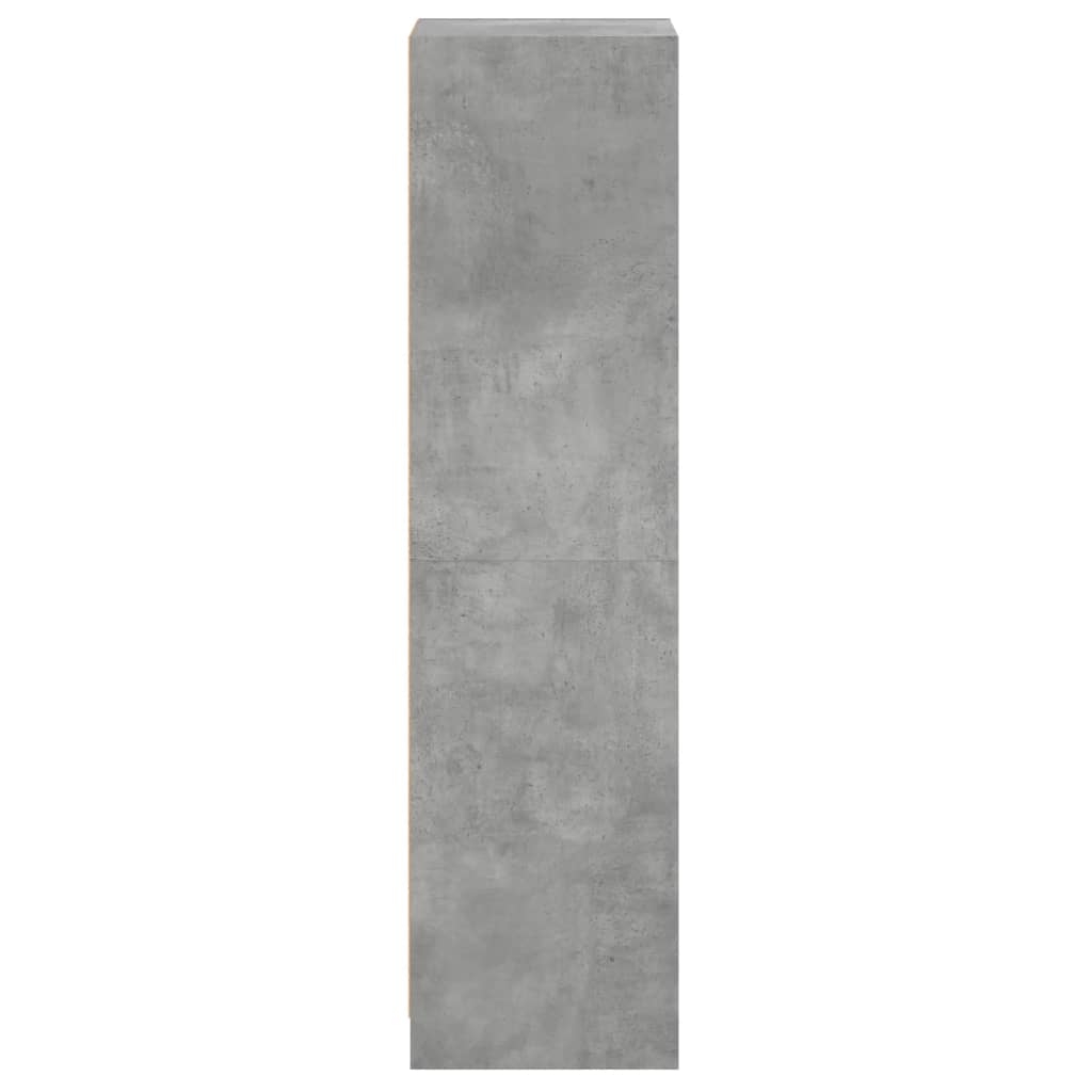 Aparador alto c/ portas de vidro 35x37x142 cm cinza cimento