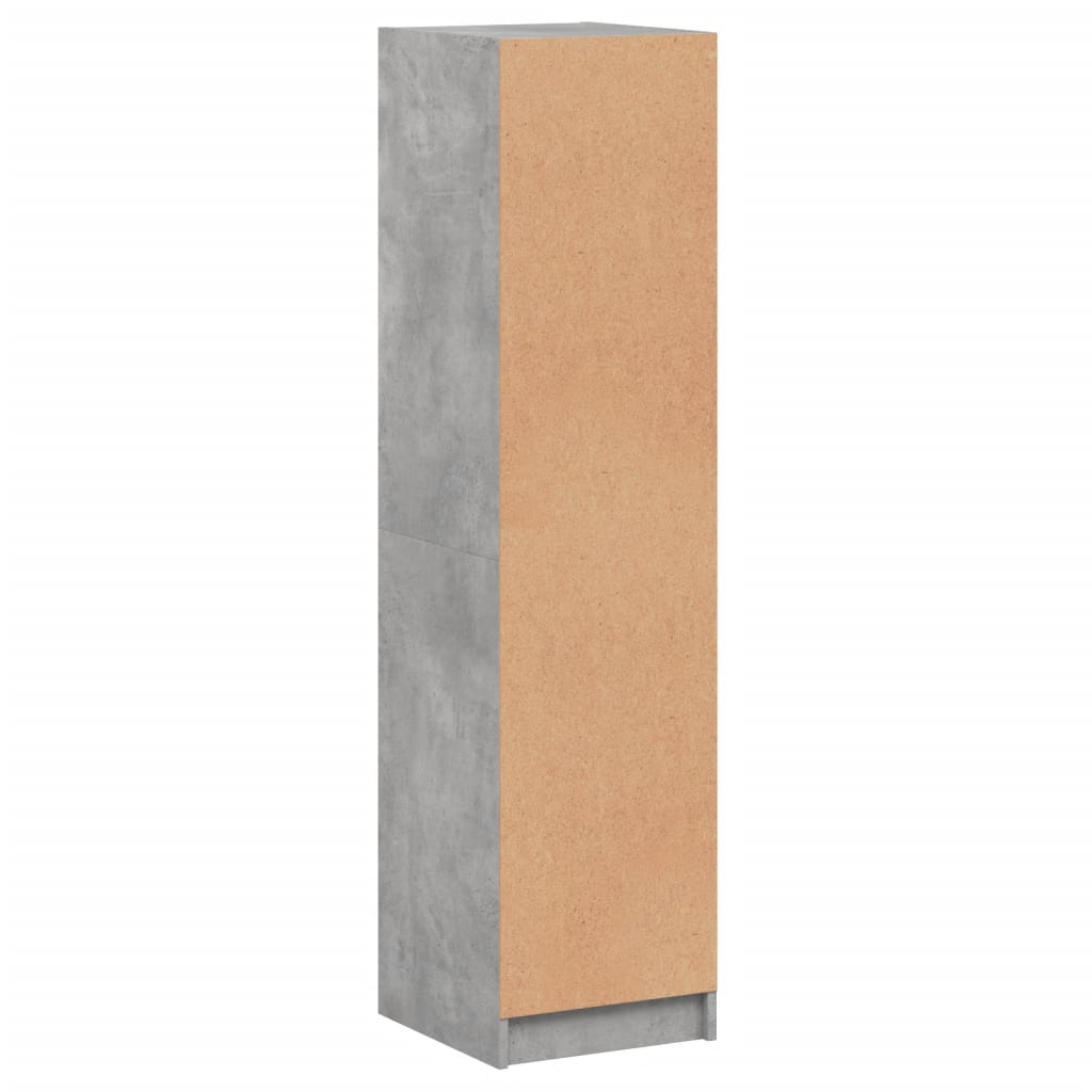Aparador alto c/ portas de vidro 35x37x142 cm cinza cimento