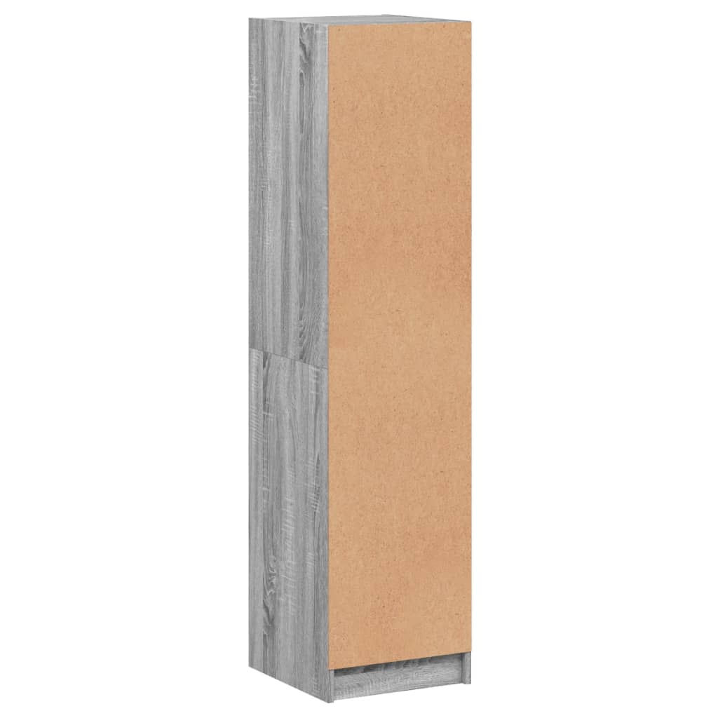 Aparador alto c/ porta de vidro 35x37x142 cm cinzento sonoma