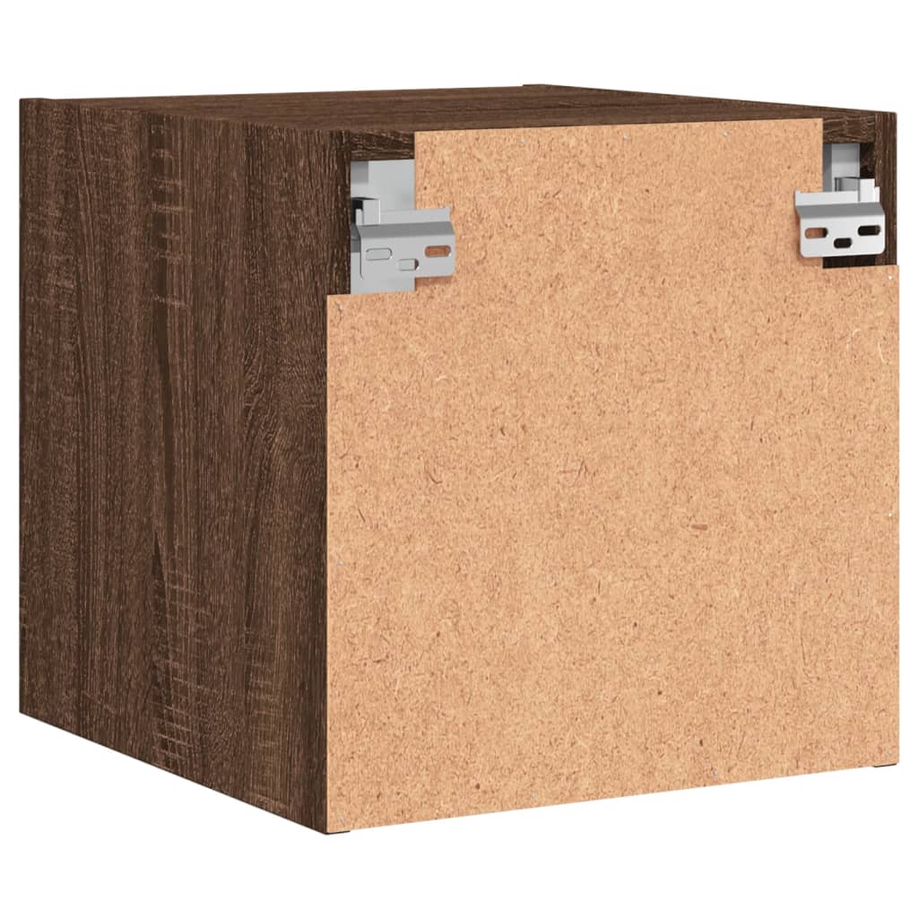 Mesas cabeceira portas vidro 2 pcs 35x37x35cm carvalho castanho