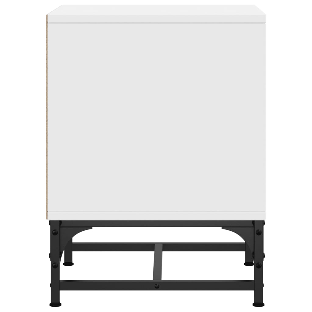Mesas de cabeceira c/ portas de vidro 2 pcs 35x37x50 cm branco