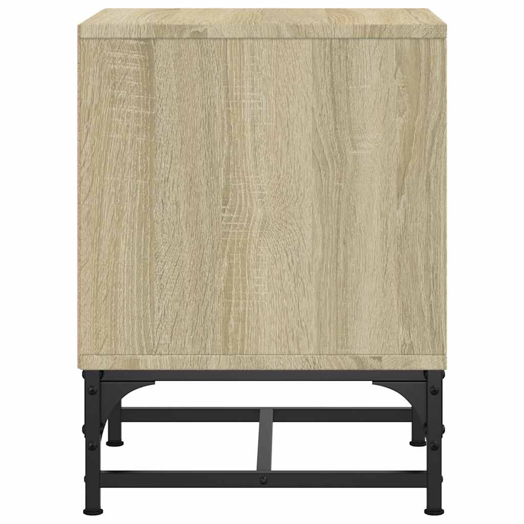 Mesa cabeceira c/ portas vidro 2 pcs 35x37x50cm carvalho sonoma