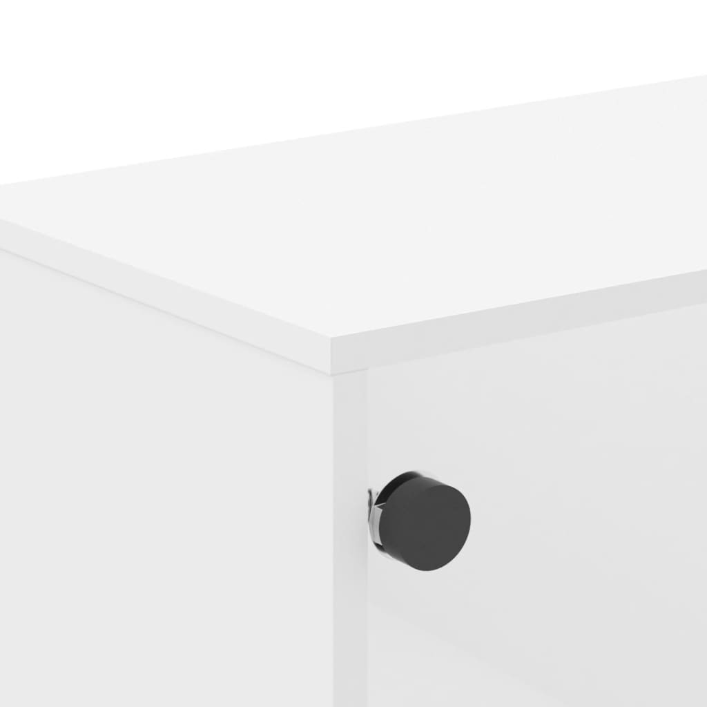 Móvel de TV c/ portas de vidro 102x37x50 cm branco