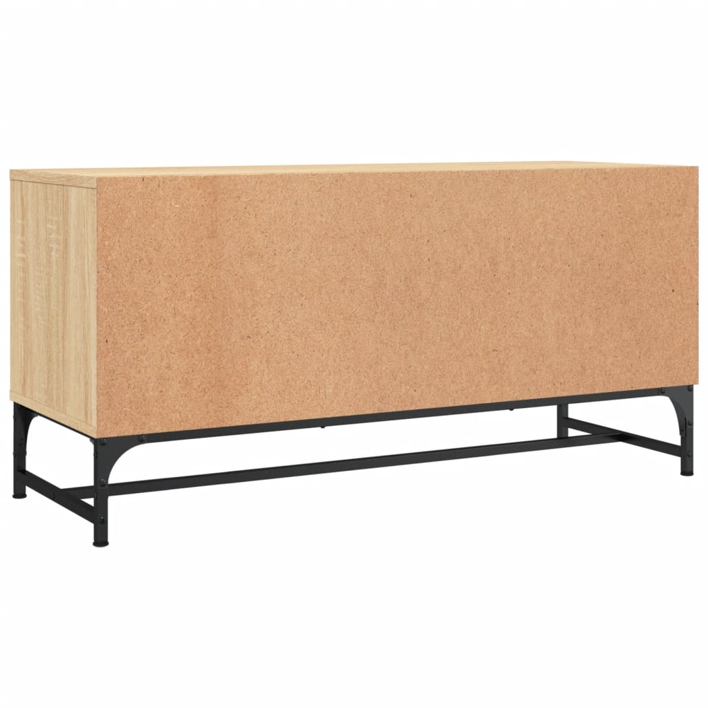 Móvel de TV c/ portas de vidro 102x37x50 cm carvalho sonoma