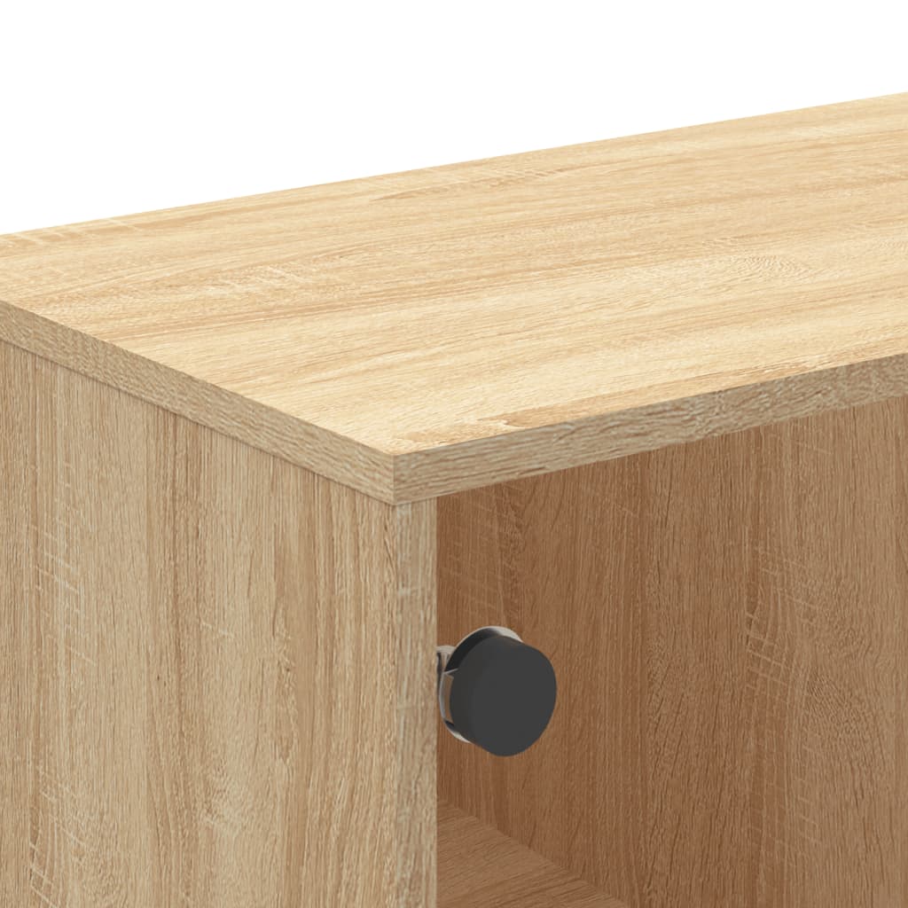 Móvel de TV c/ portas de vidro 102x37x50 cm carvalho sonoma