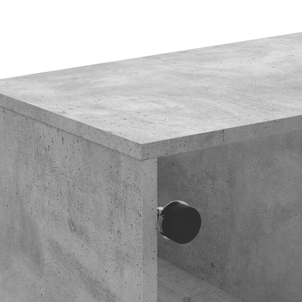 Móvel de TV c/ portas de vidro 102x37x50 cm cinza cimento