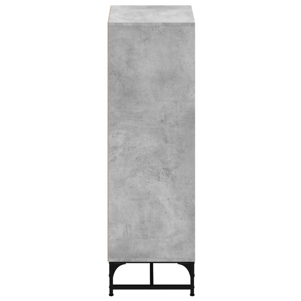 Aparador alto c/ portas de vidro 35x37x120 cm cinzento cimento