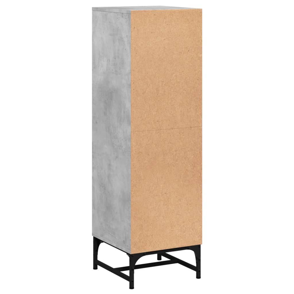 Aparador alto c/ portas de vidro 35x37x120 cm cinzento cimento