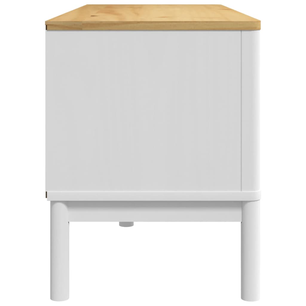 Móvel de TV FLORO 114x43x55 cm madeira de pinho maciça branco