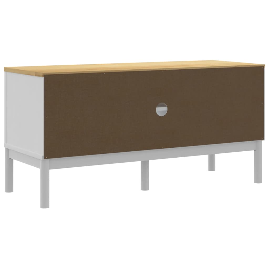 Móvel de TV FLORO 114x43x55 cm madeira de pinho maciça branco