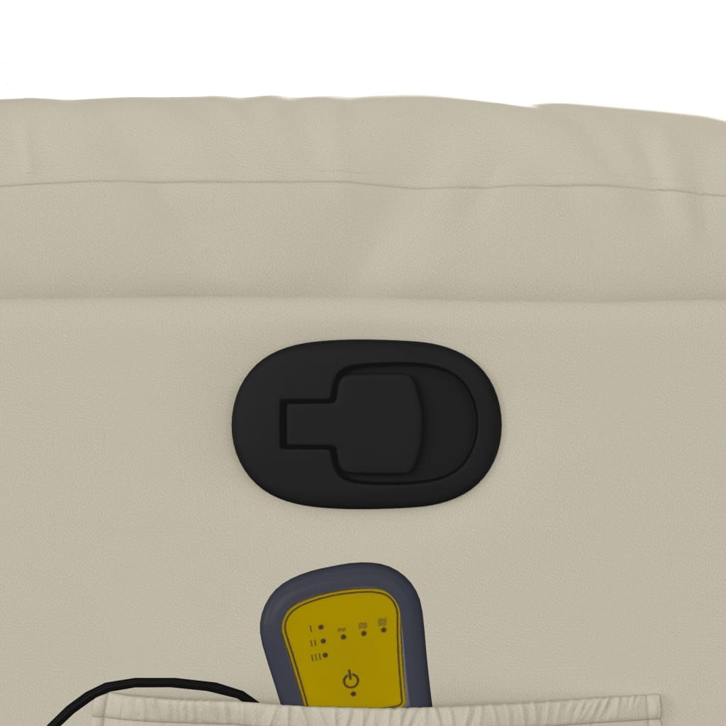 Poltrona reclinável de massagens couro artificial cor creme