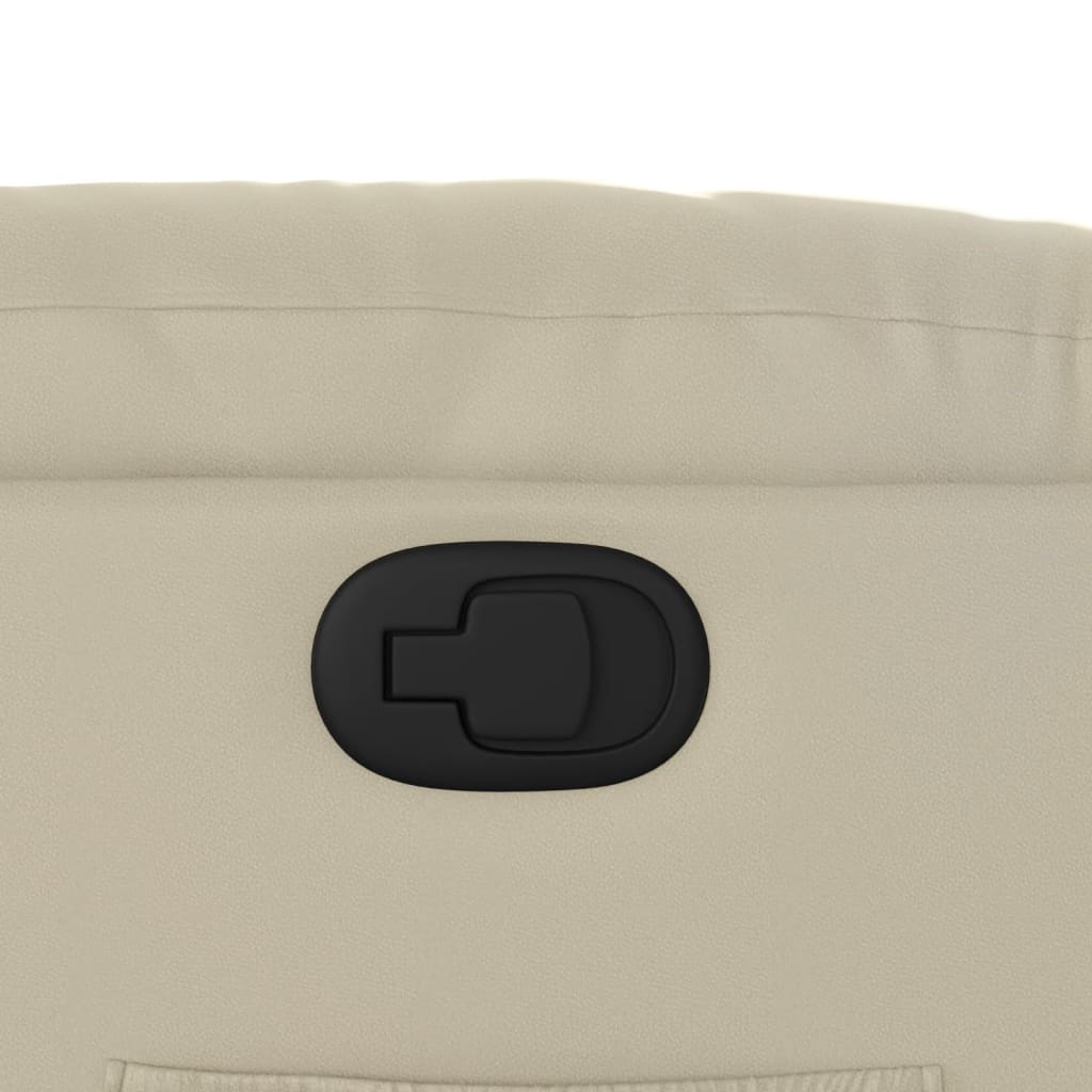 Poltrona reclinável elevatória couro artificial cor creme