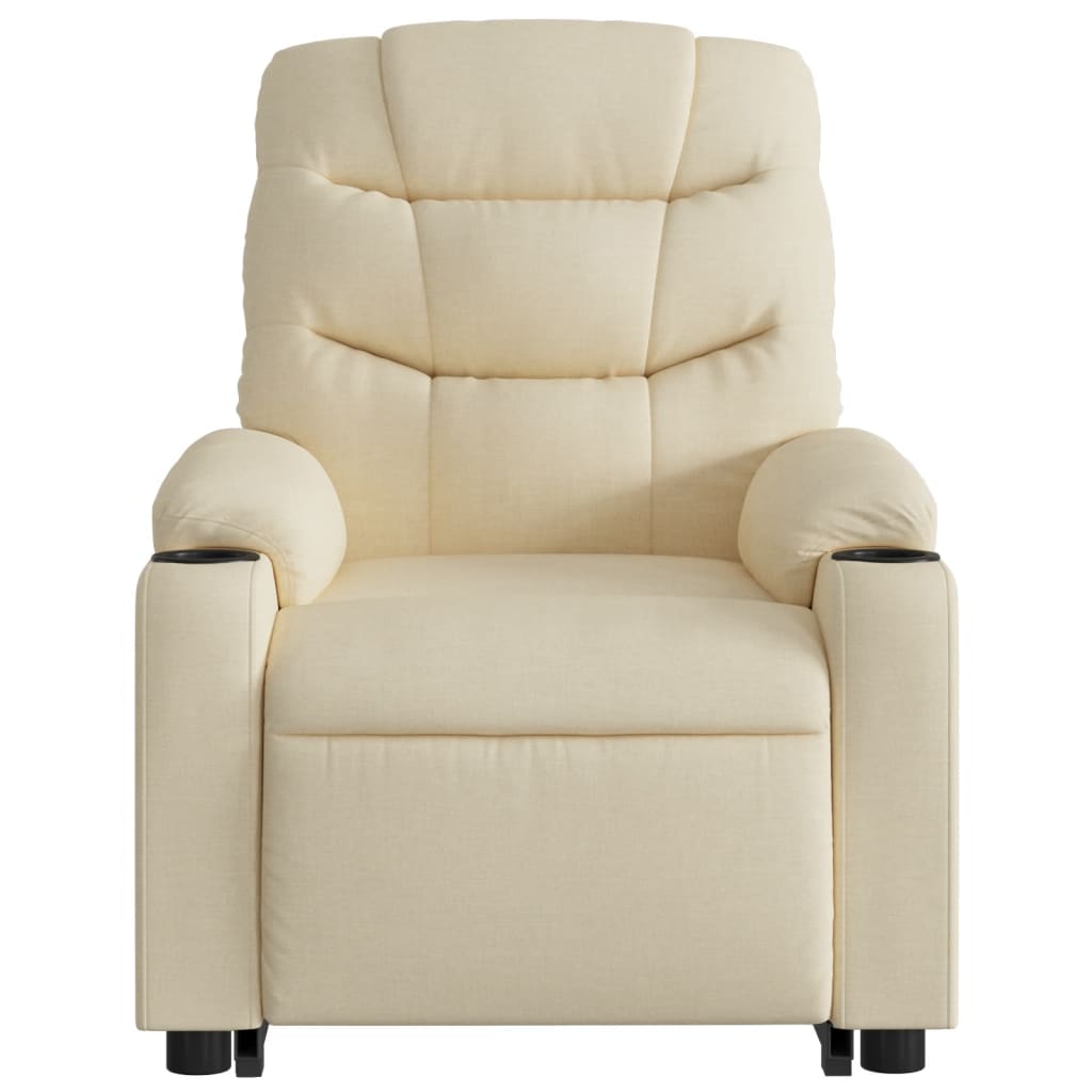 Poltrona elevatória de massagens tecido cor creme