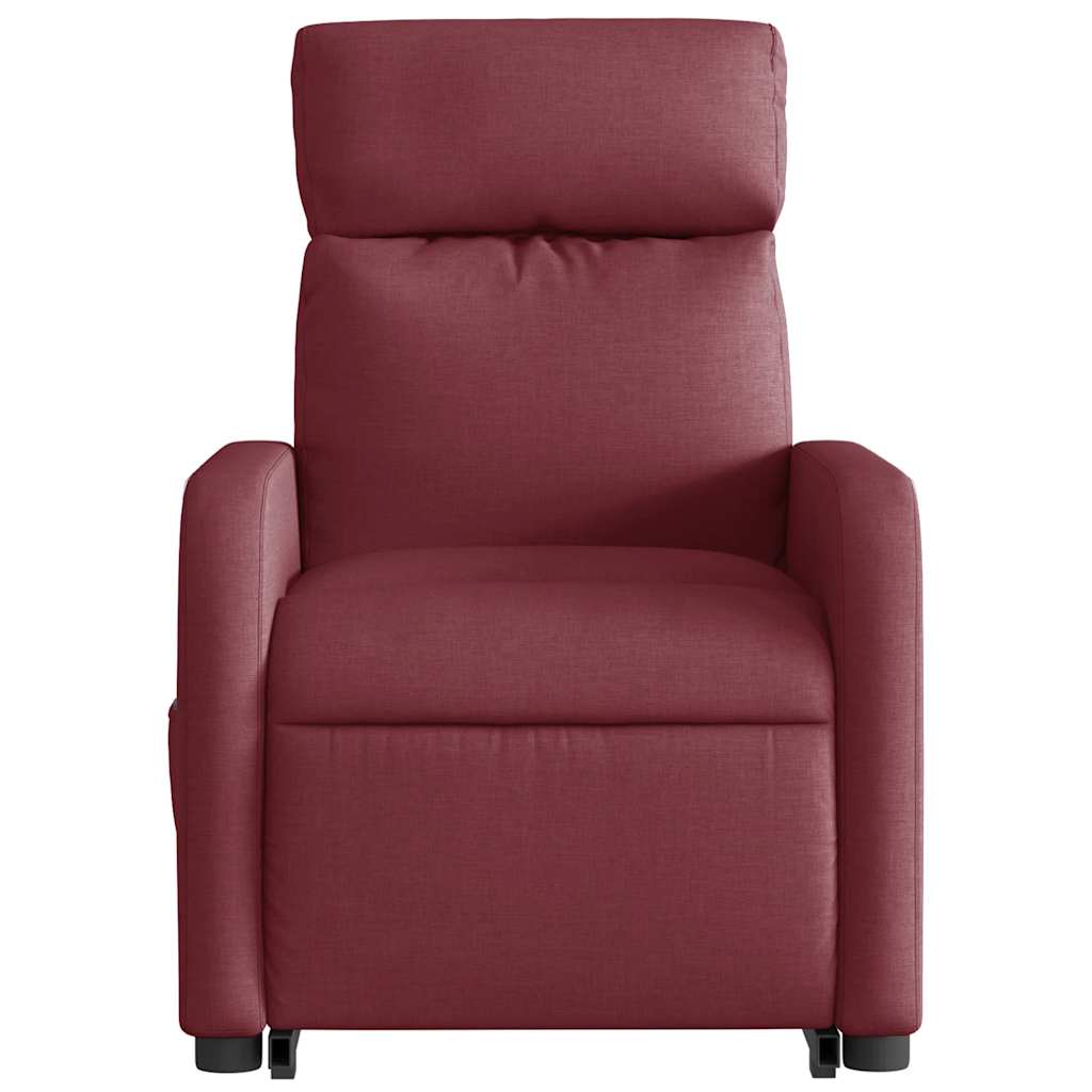 Poltrona de massagens reclin. elevatória tecido vermelho tinto