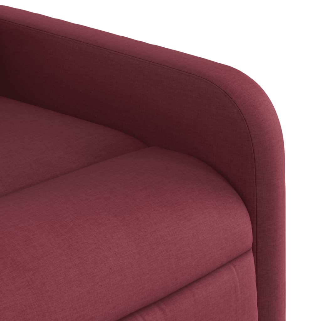 Poltrona elevatória de massagens elétrica tecido vermelho tinto