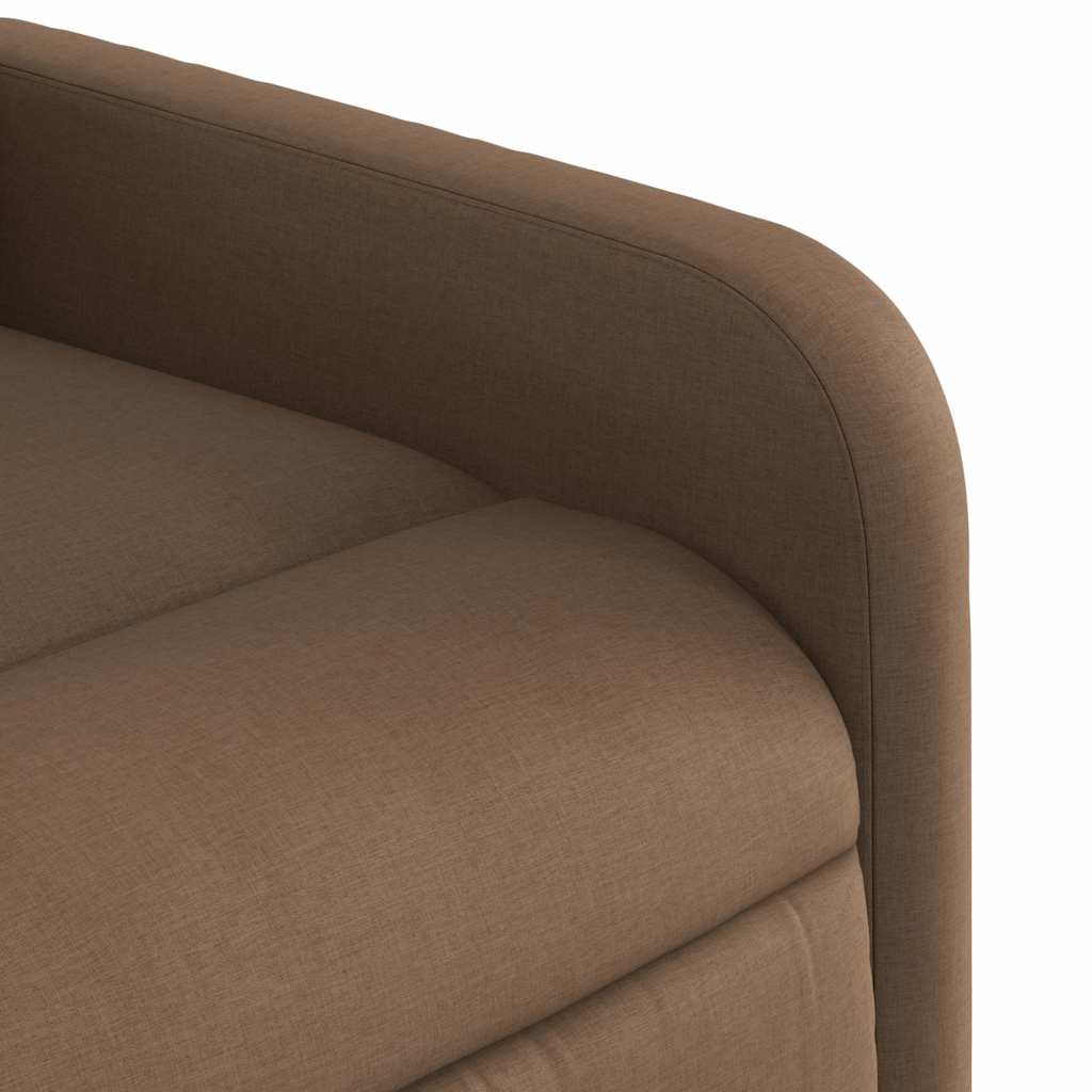 Poltrona elétrica elevatória massagens tecido castanho