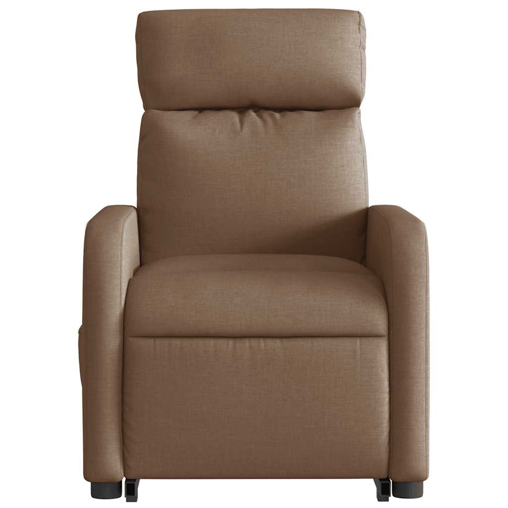 Poltrona elétrica elevatória massagens tecido castanho