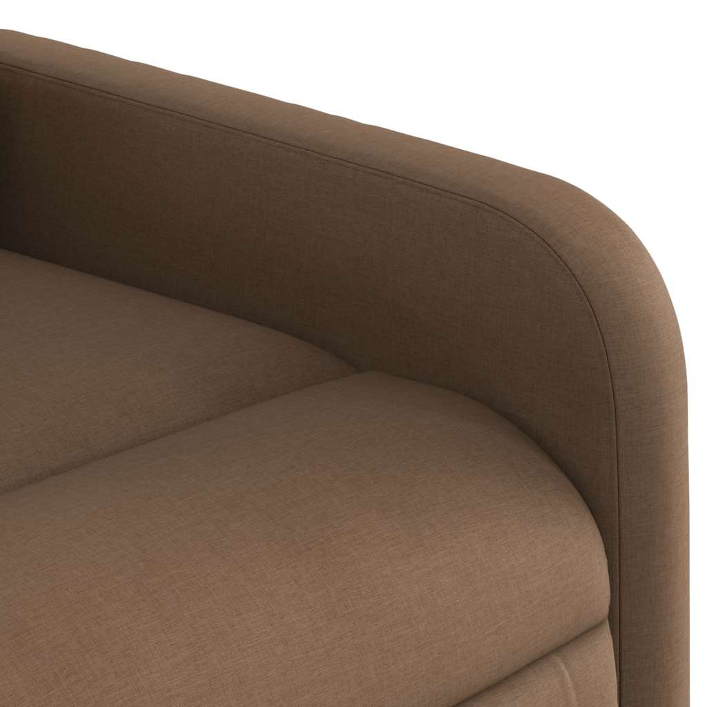 Poltrona elétrica elevatória massagens tecido castanho