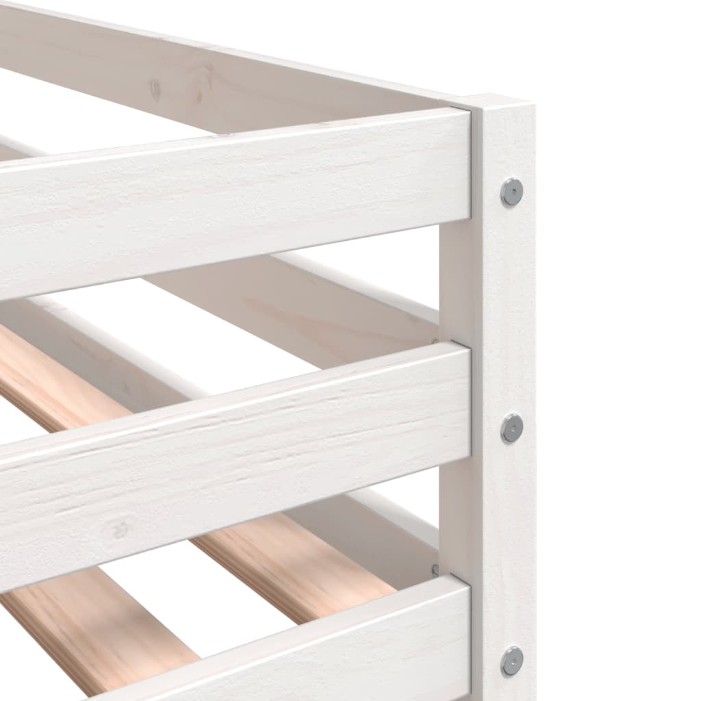 Cama alta criança c/ túnel 90x190 cm pinho maciço branco/preto