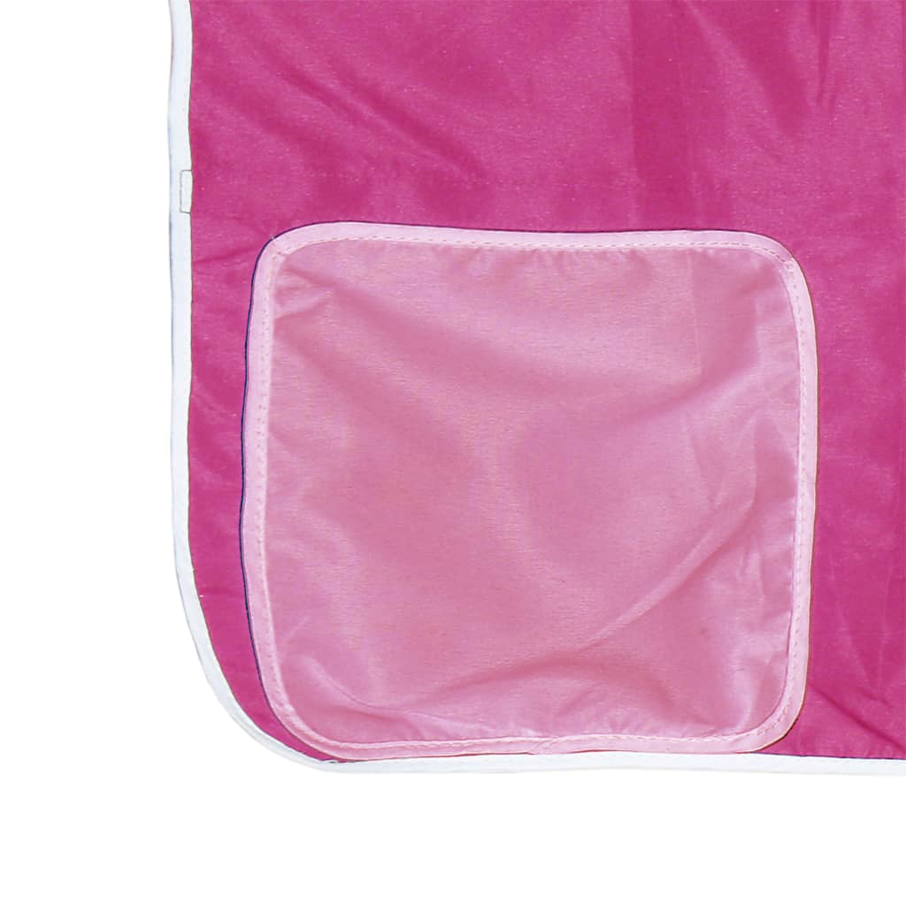 Cama alta para criança com torre 90x190 cm pinho maciço rosa