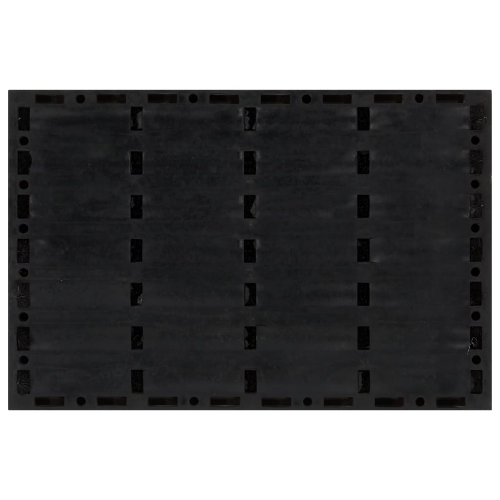 Tapete de porta semicircular 45x75 cm borracha e fibra de coco