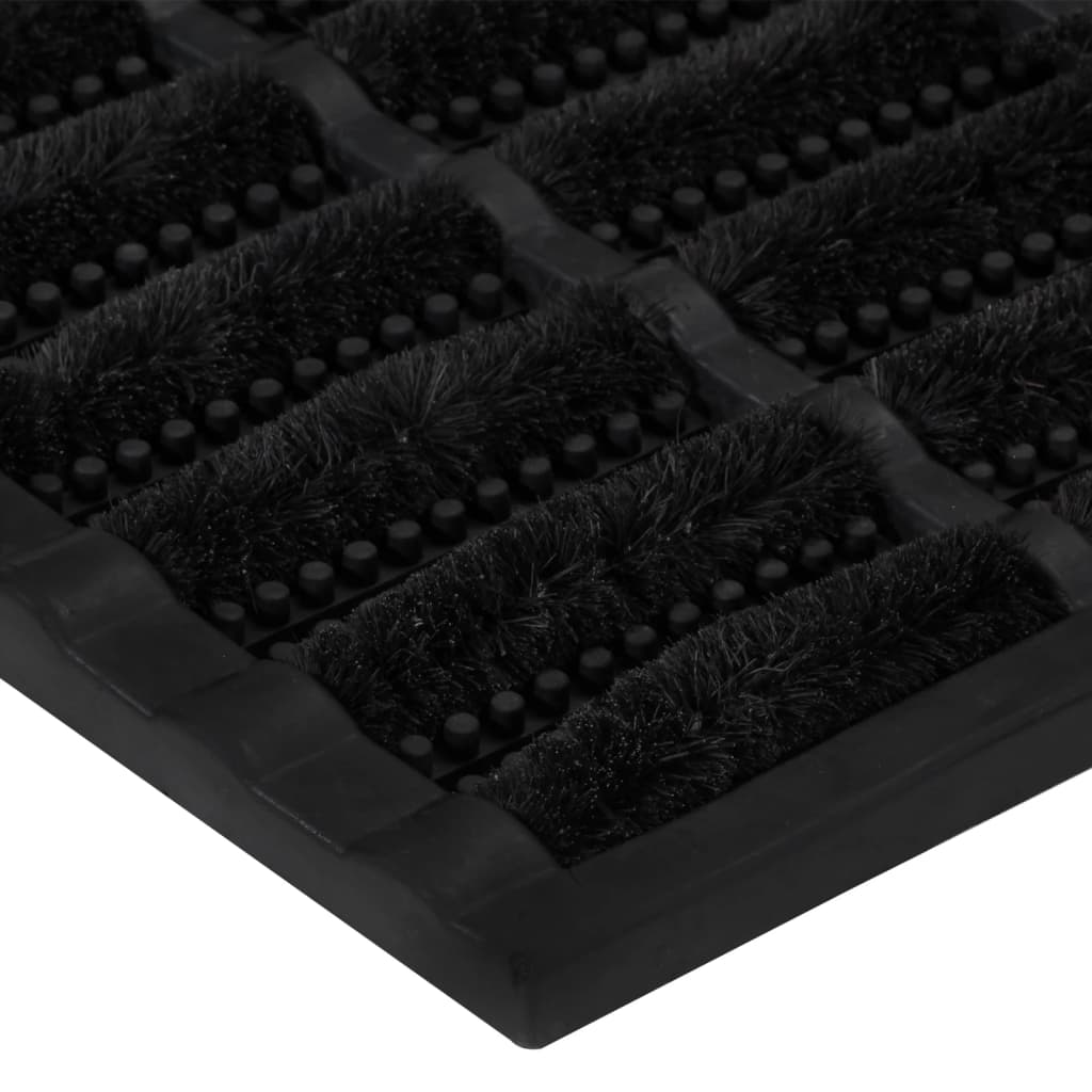 Tapete de porta semicircular 45x75 cm borracha e fibra de coco