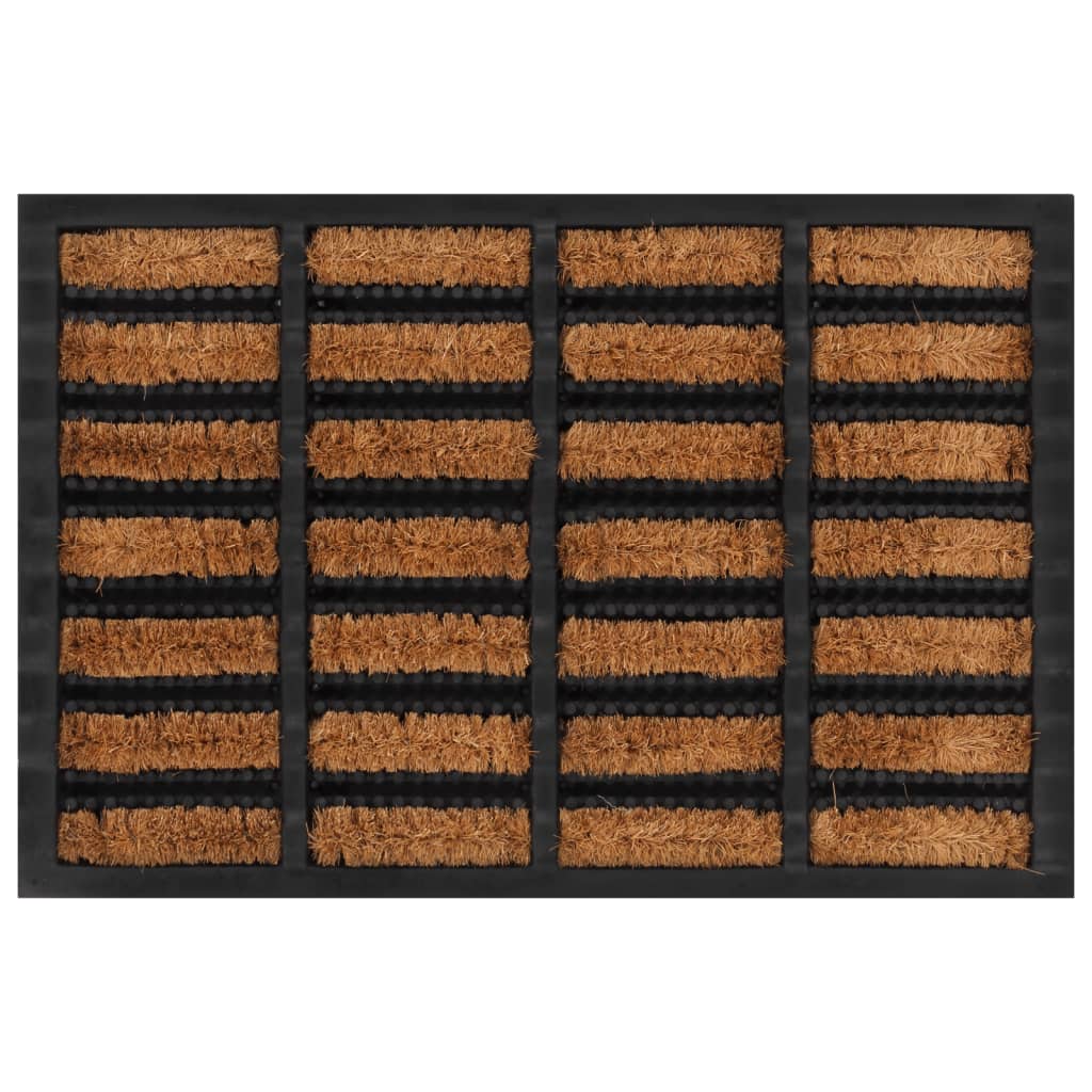 Tapete de porta semicircular 45x75 cm borracha e fibra de coco
