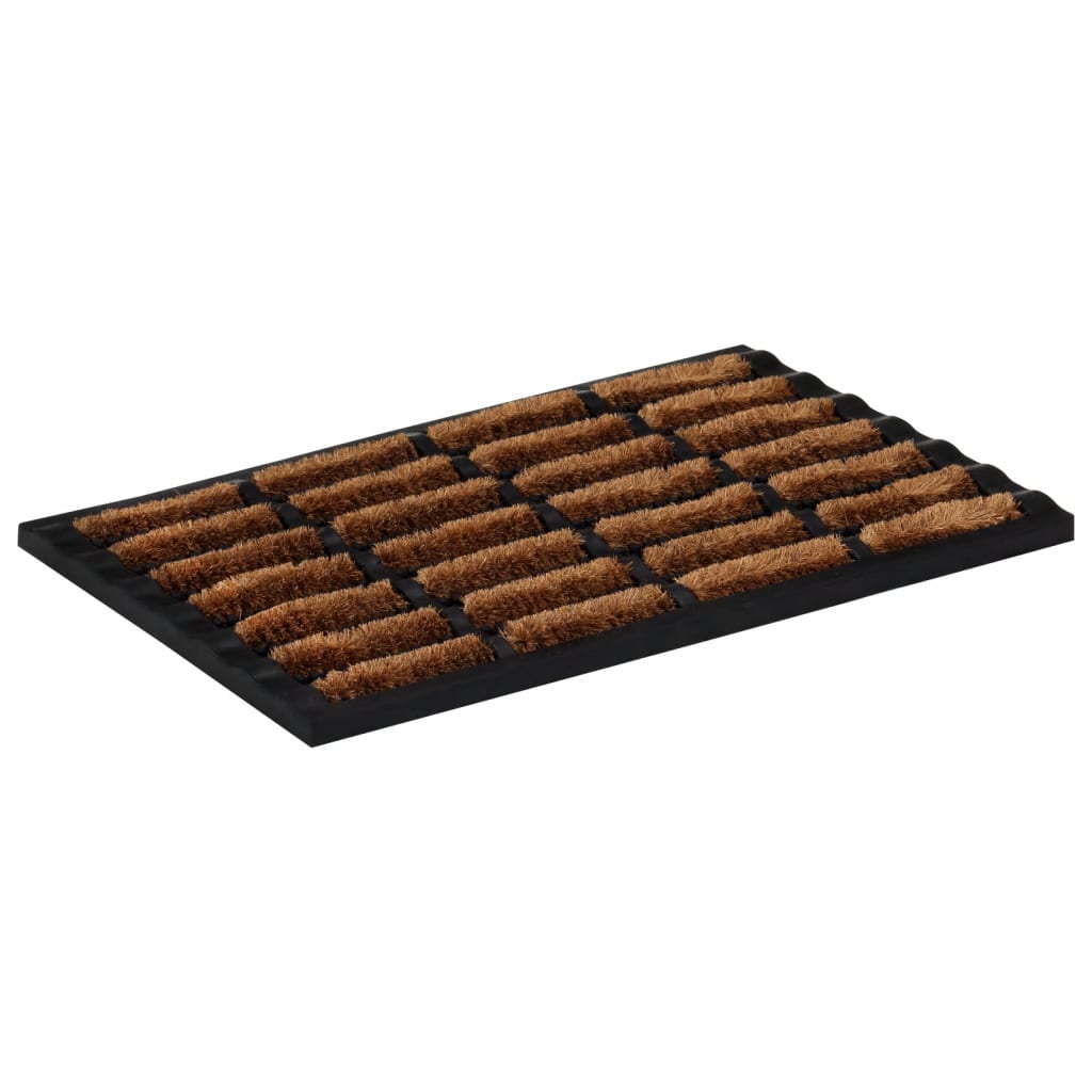 Tapete de porta semicircular 45x75 cm borracha e fibra de coco