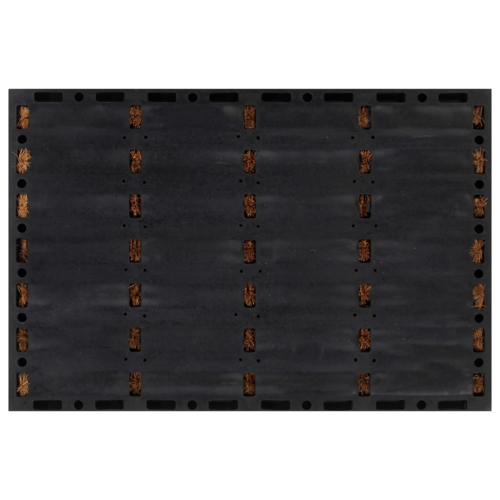 Tapete de porta semicircular 45x75 cm borracha e fibra de coco