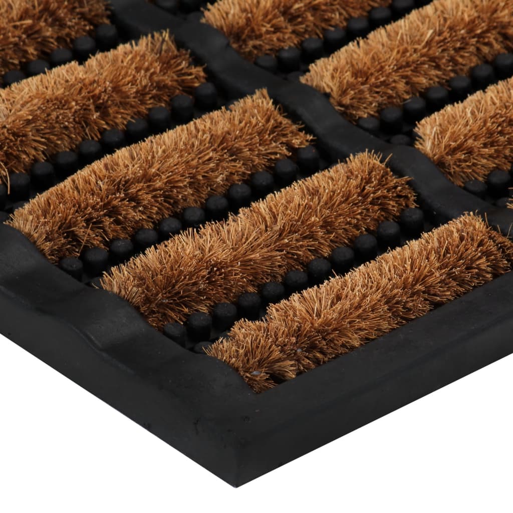 Tapete de porta semicircular 45x75 cm borracha e fibra de coco