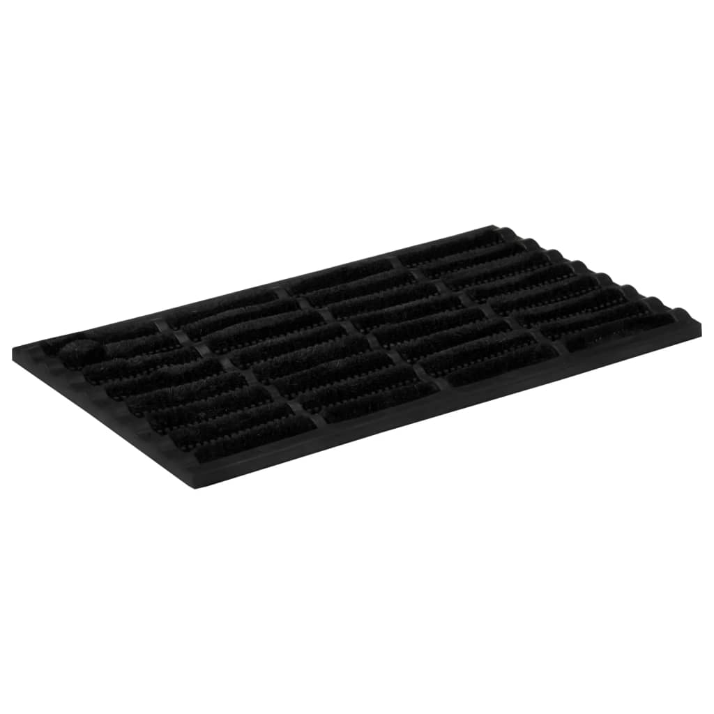 Tapete de porta semicircular 45x75 cm borracha e fibra de coco