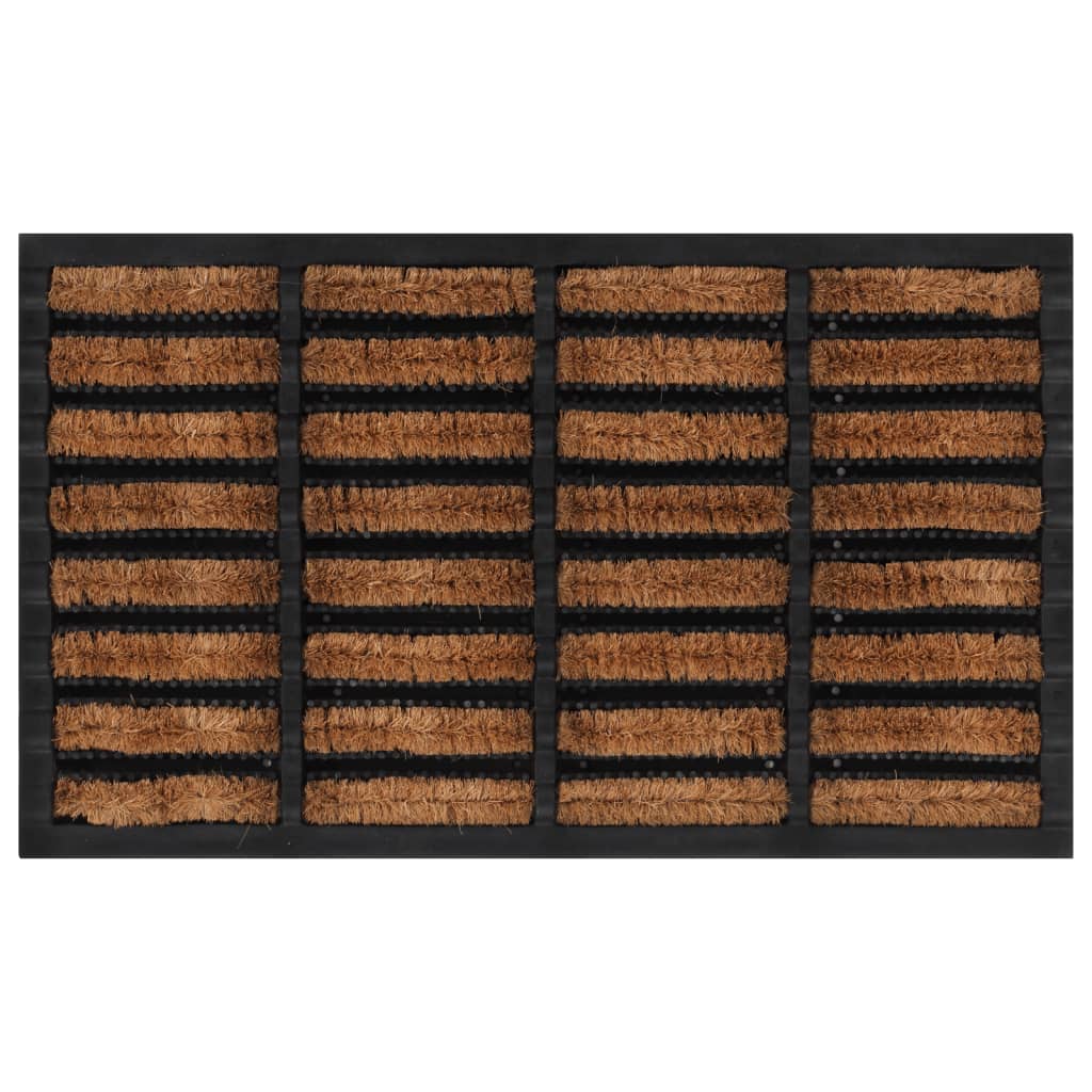 Tapete de porta semicircular 45x75 cm borracha e fibra de coco