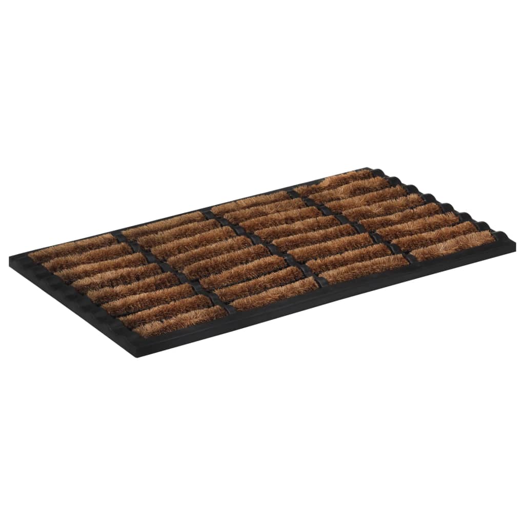 Tapete de porta semicircular 45x75 cm borracha e fibra de coco