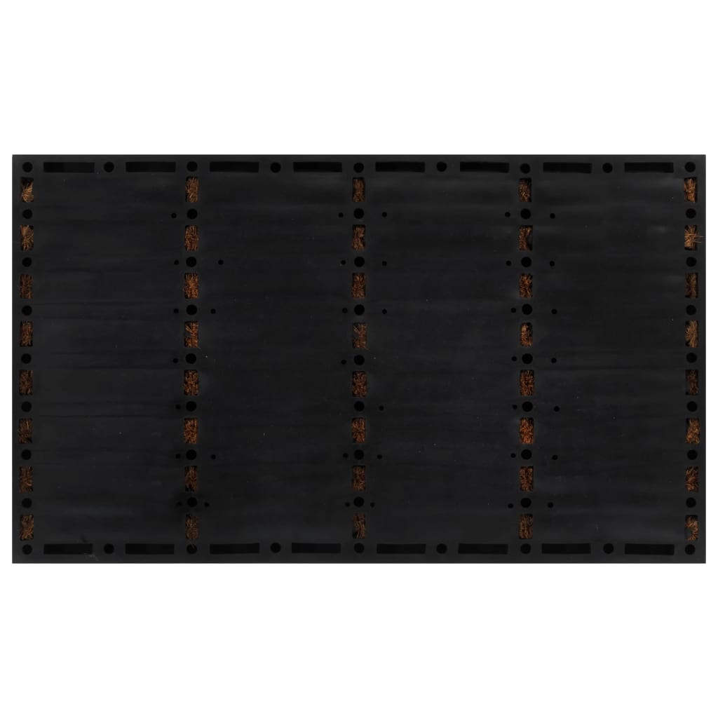 Tapete de porta semicircular 45x75 cm borracha e fibra de coco