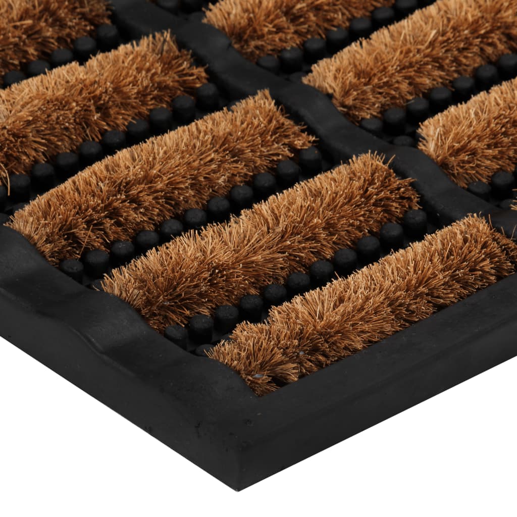 Tapete de porta semicircular 45x75 cm borracha e fibra de coco